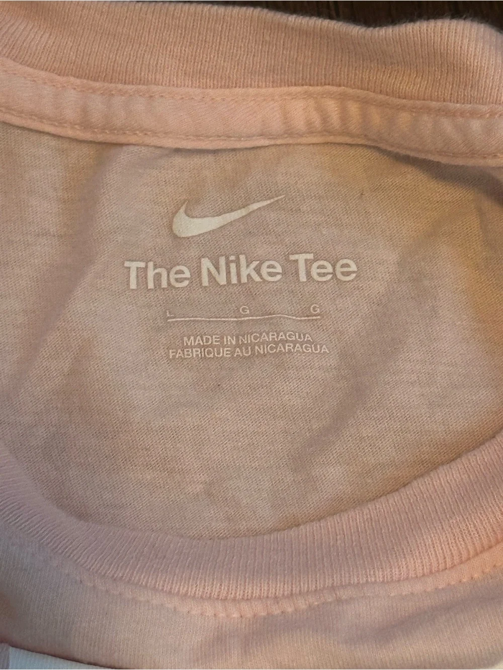 Nike Light Pink Tee with White JUST DO IT. Graphic